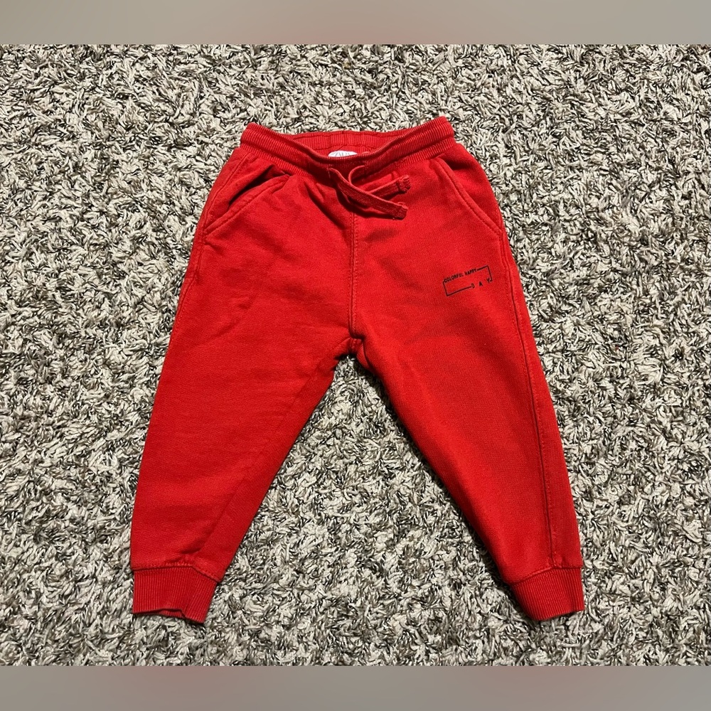 Zara Red Sweatpants Joggers Toddler Boy 18-24 Months